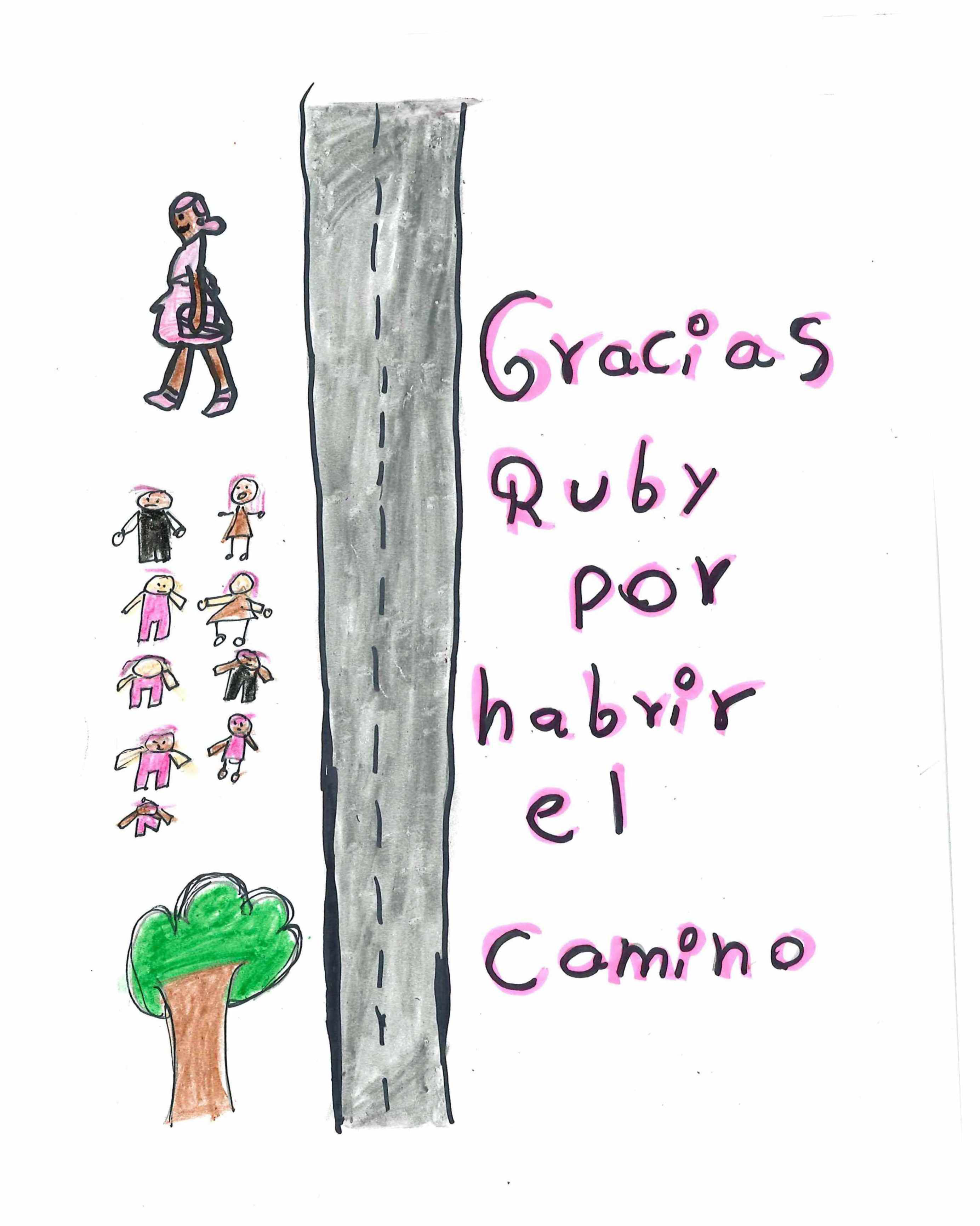 Ruby Bridges Near Road. 